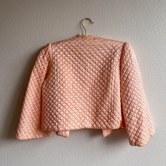 Vintage 1940s Pink Quilted Silk Bed Jacket (XS/S) - Picture 11 of 15